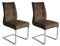 byLIVING Schwingstuhl Marlen / 2er Set/XXL bis 150 kg/Schwinger Stoff braun Vintage Look/Gestell verchromt/Küchenstühle/Esszimmerstühle/Polsterstuhl/Stühle/B 47, H 96, T 62 cm
