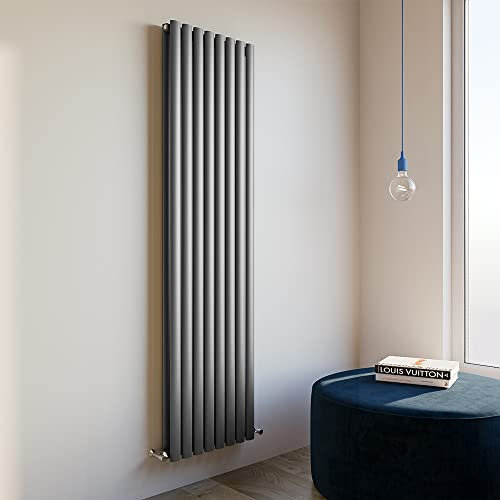 Oval Column Radiator 1800x472mm Vertical Design Double Central Heating Anthracite Rad