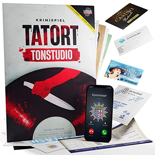 CRIMECASES Krimispiel: Tatort Tonstudio I Tatort Krimi Spiele für Erwachsene für 1-6 Personen I Mordfall lösen Spiel für zuhause ab 14 Jahren | Escape Room Spiel