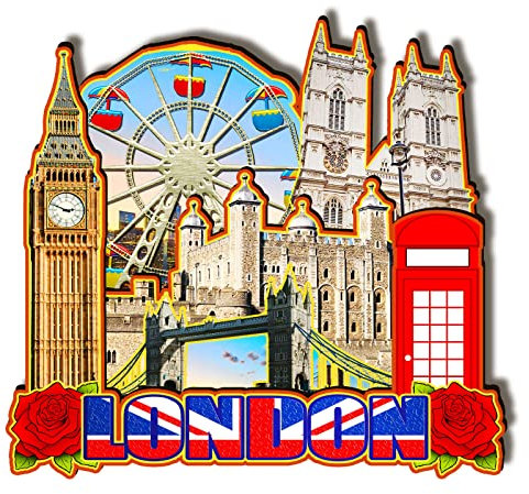 Imán de madera 3D de Inglaterra Londres para nevera, recuerdos coleccionables, decoraciones hechas a mano, artesanías 2