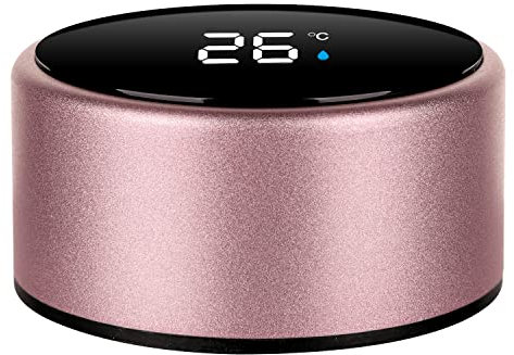 QiCheng&LYS 500ML Travel Mug, Vacuum Flask with Temperature Display, 304 Stainless Steel, Insulation Cup, Double Walled (Pink Lid)
