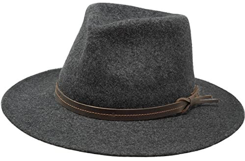 The Lawrence Filzhut mit flacher Krempe, wasserabweisend, im Trilby-Stil, grey melange, M