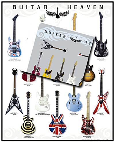 1art1 Gitarren, Guitar Heaven, Rock Hall of Fame 1 Kunstdruck Bild (50x40 cm) + 1 Mauspad (23x19 cm) Geschenkset
