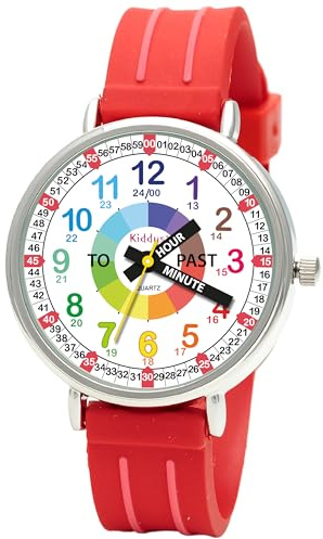 Kiddus Educational Watch for Kids, Analog Wristwatch for Boys and Girls from 5 Years Old, 3ATM and 5ATM, First Children's Timepiece with Hours and Minutes, Learning Gift for Kids