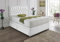 SANA SLEEP Designer Damask Memory Foam Divan Bed Set With Mattress, 2 Drawers (Same Side) and Headboard 4FT6 Double - Damask White