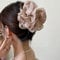 Large Chiffon Rose Hair Claw Clip, Ribbon Silk Flower Hair Bow, Jaw Barrettes, Strong Hold Hair Grips Big Clamps for Women