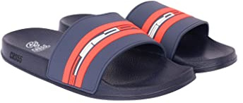 Crosshatch Men's MENTELLA EasySlide Sliders Pool & Beach Slippers (Size- 6-Navy/Red)