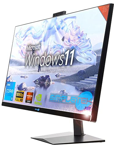 SIMPLETEK - All-in-One PC 24 FHD 60Hz Core i5 Fino 3,2GHz Windows 11 Pro | Grafikkarte RX550 4GB | 16GB RAM SSD 960GB