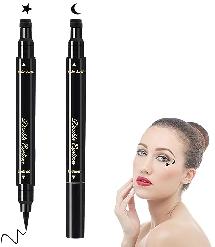 Eyeliner Stempel,Eyeliner,Eyeliner Wasserfest Schwarz,2PCS Eyeliner Wasserfest,Winged Eyeliner,Winged Eyeliner Stempel,Wasserdicht und Langlebig