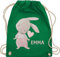 Turnbeutel Rucksack - Süßer Hase Mädchen mit Name personalisiert I Häschen I Rabbit I Langohr I Süße Hasen - Unisize - Grün - kindergarten-rucksack tasche für kita kaninchen custom beutel