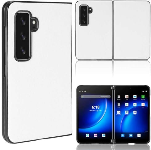Case Compatible with Microsoft Surface Duo 2,Leather Flip Case with Card Slot,Wallet design,Standable Flip Case White