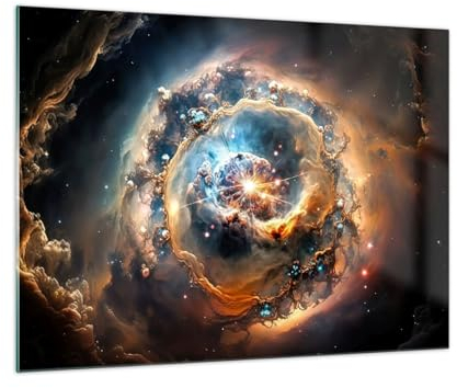 Bilder auf Glas Universum Kosmos Galaxis Glasbild 70x50cm Wandbilder Dekoration Wohnzimmer Schlafzimmer Küche Deko Klein Wanddeko Bild im Glas Wand Kunstdruck Art Modern Wall Decor GAA70x50-5808