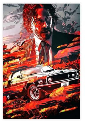 John Wick Reeves Filmposter 7 Leinwandposter Schlafzimmer Dekor Sport Landschaft Büro Zimmer Dekor Geschenk ungerahmt 30 x 45 cm