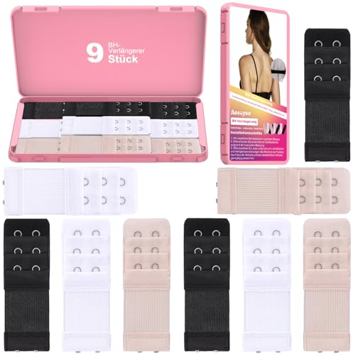 Aoeuyoo BH Verlängerung für Damen, Bra Extender Extension Strap, BH Erweiterung, Elastischer BH-Verlängerer Verlängerungen (Mehrfarbig - 2 Haken Verlängerer)