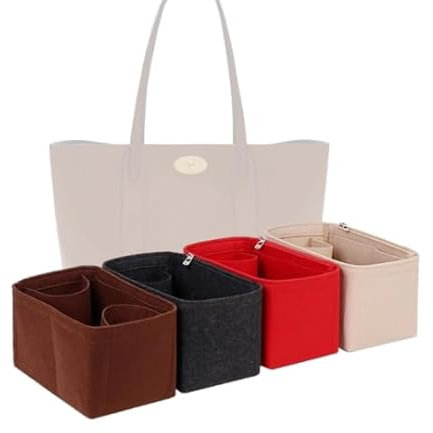 LinerLink Bag Organizer for Mulberry Bayswater Tote Bag (36L x 28.5H x 13D cm)|Handmade Custom Bag Insert|2mm Felt Bag Liner|Women Handbag Shaper (Beige, Style B)