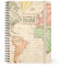 Legami Cahier à rayures avec spirale large, format A5, contient 1 feuille d'autocollants, 160 pages détachables, en papier FSC, élastique de fermeture, 15 x 21 cm, thème voyage