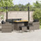 Willood 6 TLG. Rattanmöbel Gartenbank Rattan Garten Sitzgruppe Gartenlounge Gartenmöbel Set Sofagarnitur mit Kissen Grau Holz Tisch