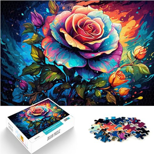 Puzzle Lernspiele Rose 1000-teiliges Puzzle Holzpuzzle Familienspiel Stressabbau Schwieriges Herausforderungspuzzle 1000 Teile (50 x 75 cm)