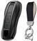 Ysbxitu Coque de clé de voiture compatible avec Porsche Cayenne Panamera 911 971 9YA Macan Boxster Carrera Taycan Coque de protection en TPU Télécommande Idée cadeau, a noir, A Schwarz