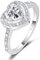MYBELLNA Versprechen Ring für Ihre 925 Sterling Silber Erstellt Ruby Blue Saphir Smaragd Diamant Herz Versprechen Hochzeit Verlobungsring für Frau Freundin Ihr Jubiläum (Ring-1, White, 57（18.1）)