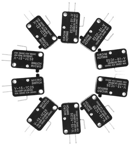 CATIEBYE Jiaben Schalter 10 Stück Mikro Endschalter Spdt Wechselschalter Geräte Mikroschalter Mit Rollenhebel Ersatz Endschalter Zubehör Für Maschinen Und Elektronikgeräte Umschalter