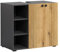 trendteam smart living - PureBliss - Waschbeckenunterschrank - Rillenoptik - Anthrazit/Evoke Eiche - 3 offene Fächer + 1 Einlegeboden - (BxHxT) 90 x 79 x 53cm - edle Metallgriffe