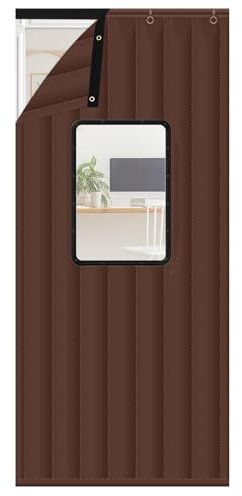 HUJZJY Thermo Türvorhang Kälteschutz, Wärmeisolierte Thermovorhang, Verdickter Oxford-Stoff Thermvorhang Tür, Für Haustür Balkontür Klimaanlage, Haustierfreundlich