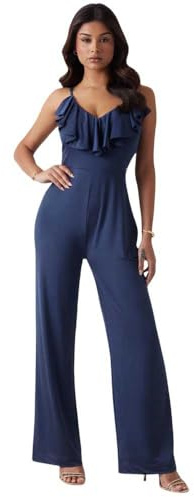 GUESS Tuta Jumpsuit Senza Maniche Con Pantaloni Alice Slinky Overall W5GD72KBAC2 Blu Scuro Blu XS