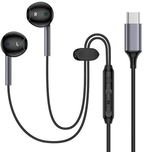 Typ-C-Ohrhörer, kabelgebunden, für iPhone 16e, 17/16 Pro Max/16 Pro/16 Plus/16/15, USB-C-Kopfhörer, Geräuschunterdrückung, Ohrhörer mit Mikrofon und Fernbedienung, für Samsung Galaxy S25 Ultra S24 FE