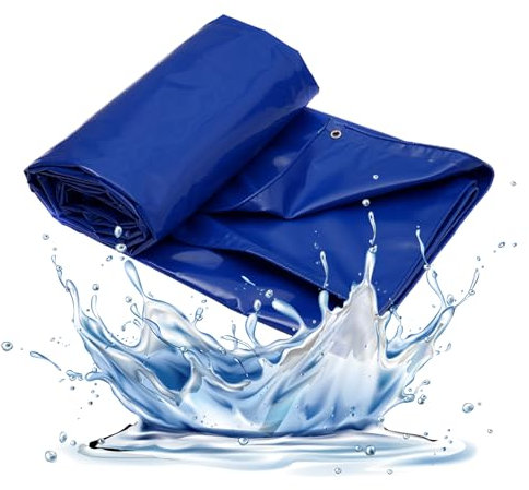 Lona Impermeable Heavy Duty - Lonas Impermeable Gruesa de 400 g/m² Resistente al Exterior de 5x9m(Azúl)