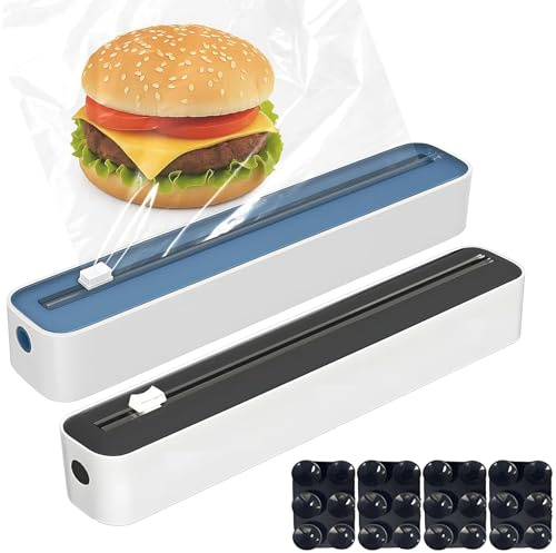 2PCS Foil And Cling Film Dispenser, Cling Film Dispenser, Kitchen Foil Dispenser | Dual Separator with Suction Cups for Effortless Wrap & Foil Handling