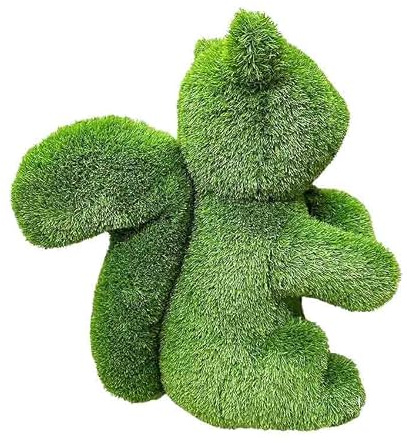 Jeamis Innovative Kunstwerk Figuren aus Kunstrasen Hase Bär Hund Tier Garten Dekoration Gras Deko (Eichhörnchen, 50 cm)