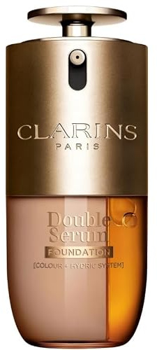 Clarins Double Serum Foundation M3N 30 ml | Hybrid Serum Foundation | Leuchtendes Satin-Finish | Mittlere bis volle anpassbare Deckkraft | Hydratisiert, fördert die Kollagenproduktion und reduziert
