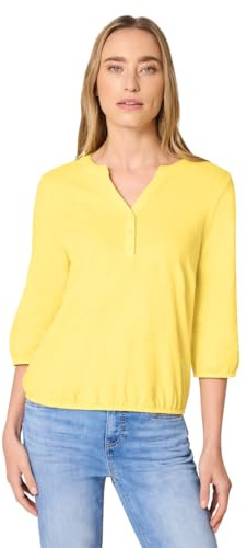Street One 3/4-Arm Shirt mit Split Neck und Knöpfen Bloom Yellow 46