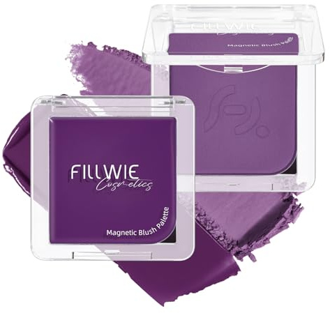 2-Pack Cream Powder Blush Duo For Medium to Deep Skin Tones, Same-Shade Cool Violet, Lasting, Buildable, Vibrant & Natural-Looking Cheek Color Dewy Cream Soft-Matte Powder Finish (Violet Veil)