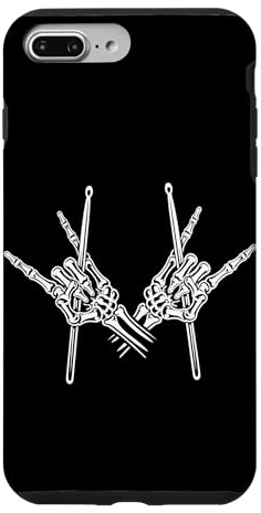 Batteur Squelette Jouant de la Batterie Groupe de Rock Concert Coque pour iPhone 7 Plus/8 Plus