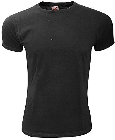 Fruit of the Loom Men's 5-Pack Crew Neck T-Shirt, White, XX-Large, Black, XXL