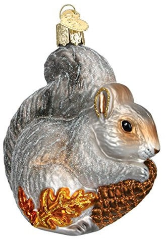 Old World Christmas Wildlife Animals Glass Blown Ornaments for Christmas Tree Hungry Squirrel