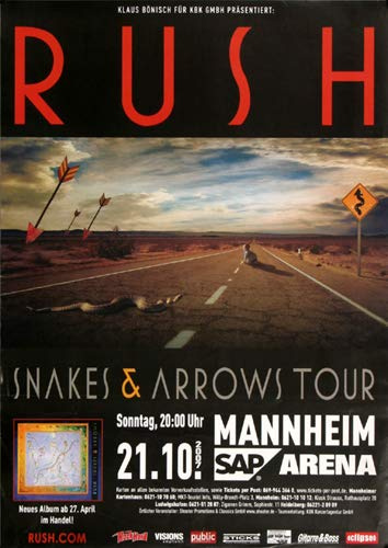 Rush - Snakes & Arrows, Mannheim 2007 » Konzertplakat/Premium Poster | Live Konzert Veranstaltung | DIN A1 «