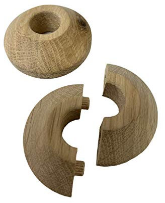 A4 Tech x2 (OC) Oak Unfinished/RAW Pipe Covers/Rad Rings/Pipe Rose/Collar- 15mm