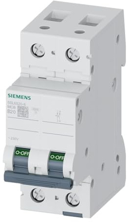 SIEMENS 5SL6 MCB Leitungsschutzschalter Typ B, Pol 1P+N 20A 230V SENTRON DIN-Schienen-Montage