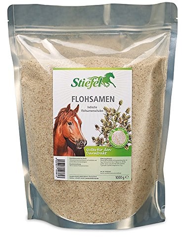 Stiefel Flohsamen 1 kg Tüte für Pferde, gutes für den Darmtrakt beeinflusst positiv die Selbstreinigungsfunktion des Darmes bei fütterungsbedingten Mangelerscheinnungen