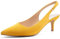 Greatonu Spitz Sandalen Slingback Kitten Absatz Pointed Toe Gelb EU39
