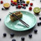 City to Cottage® Teal Blue and White Pottery | Polka Dot Spotty | Handmade Hand Painted | Glazed Ceramic 7.9inch/20cm | Side Dessert Plate | Unique Dinnerware