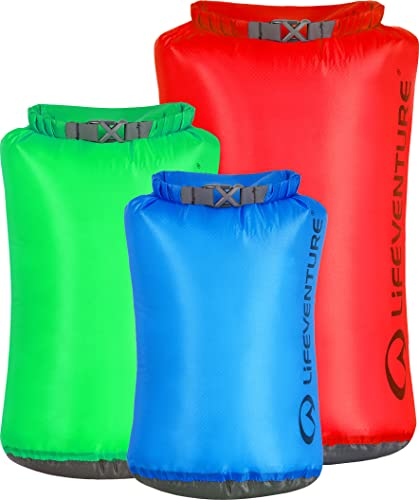 Lifeventure Ultralight Dry Bag Multi-Pack, Siliconized Rip-Stop Fabric With Fully Taped Seams