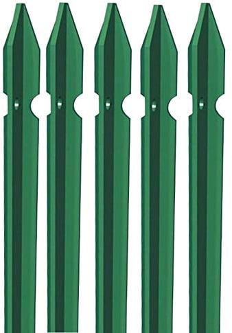5x PALETTO A T IN FERRO PLASTIFICATO VERDE PALO PER RECINZIONE (200)