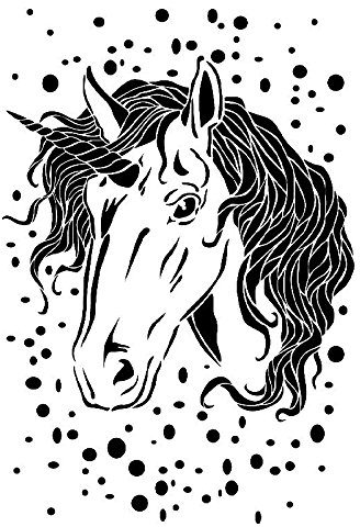 Ideen mit Herz Laser-Kunststoff-Schablone, DIN A4 | perfekt geeignet für Textilgestaltung, Wandgestaltung, Fenster, Papier, Scrapbooking, Kinder, Basteln, DIY (Einhorn)