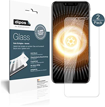 dipos 2x Displayschutzfolie 9H klar für Honor Play | Bricht und splittert nicht, kein Echtglas, Anti-Shock, passt perfekt, kratzfest, blasenfrei, hüllenfreundlich, selbstklebend
