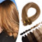 16 Pre Bonded Human Hair Extensions [0.5g*200 Strands] Keratin Nail U Tip 100% Remy Real Invisible Straight (#12 Golden Brown,100g)