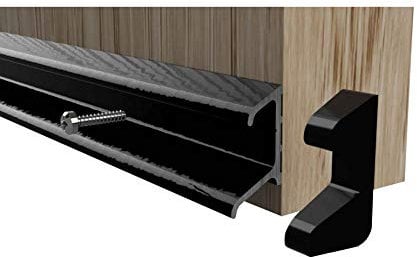 Stormguard - Deflector de lluvia para puerta de doble aleta, junta de goteo de madera de UPVC, 914 mm (negro)
